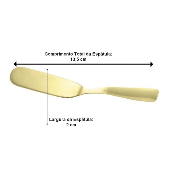 Jogo 4 Espátulas 13,5cm De Aço Inox Dourado Wolff